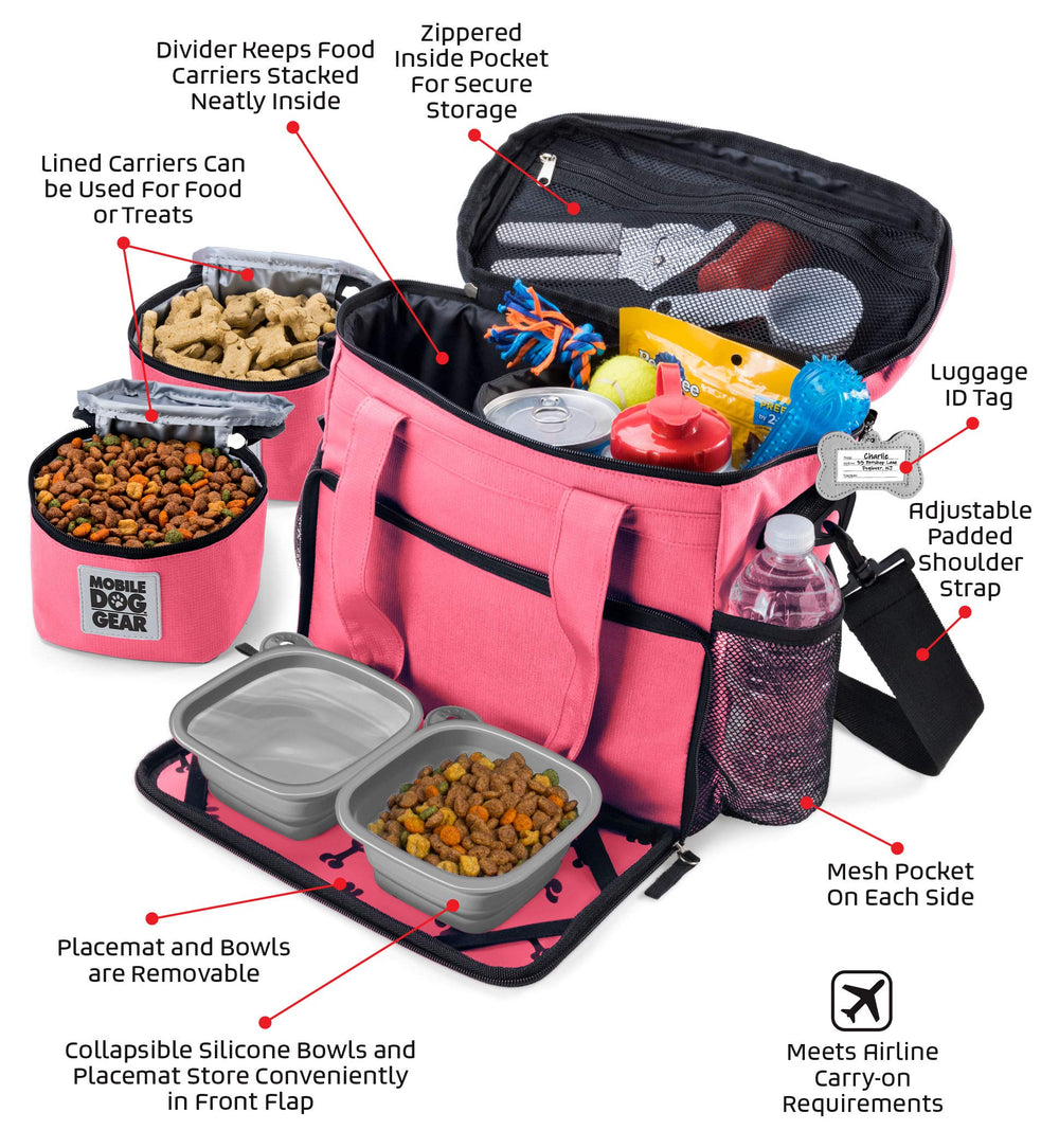 Mobile Dog Gear Week Away bag food carrier divider keeps meals organized