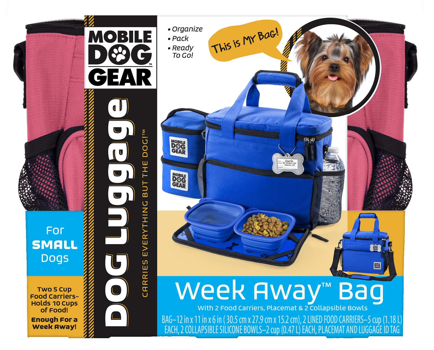 Mobile Dog Gear Week Away bag luggage sleeve and ID tag for travel convenience