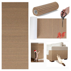 Mocherpion natural cork cat scratch mat with dual textures to entertain cats and deter from furniture.
