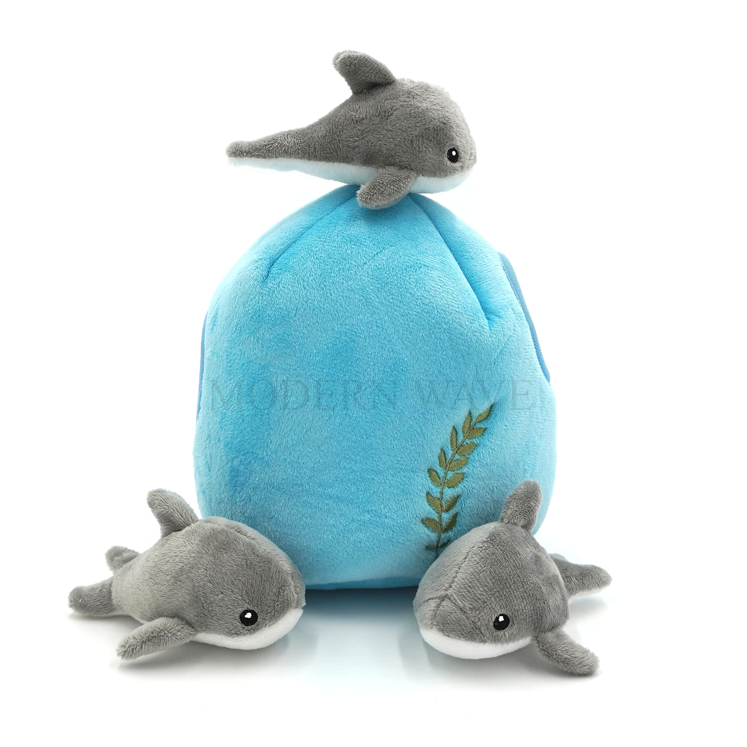 MODERN WAVE Blue plush dog toy for gentle indoor fun.