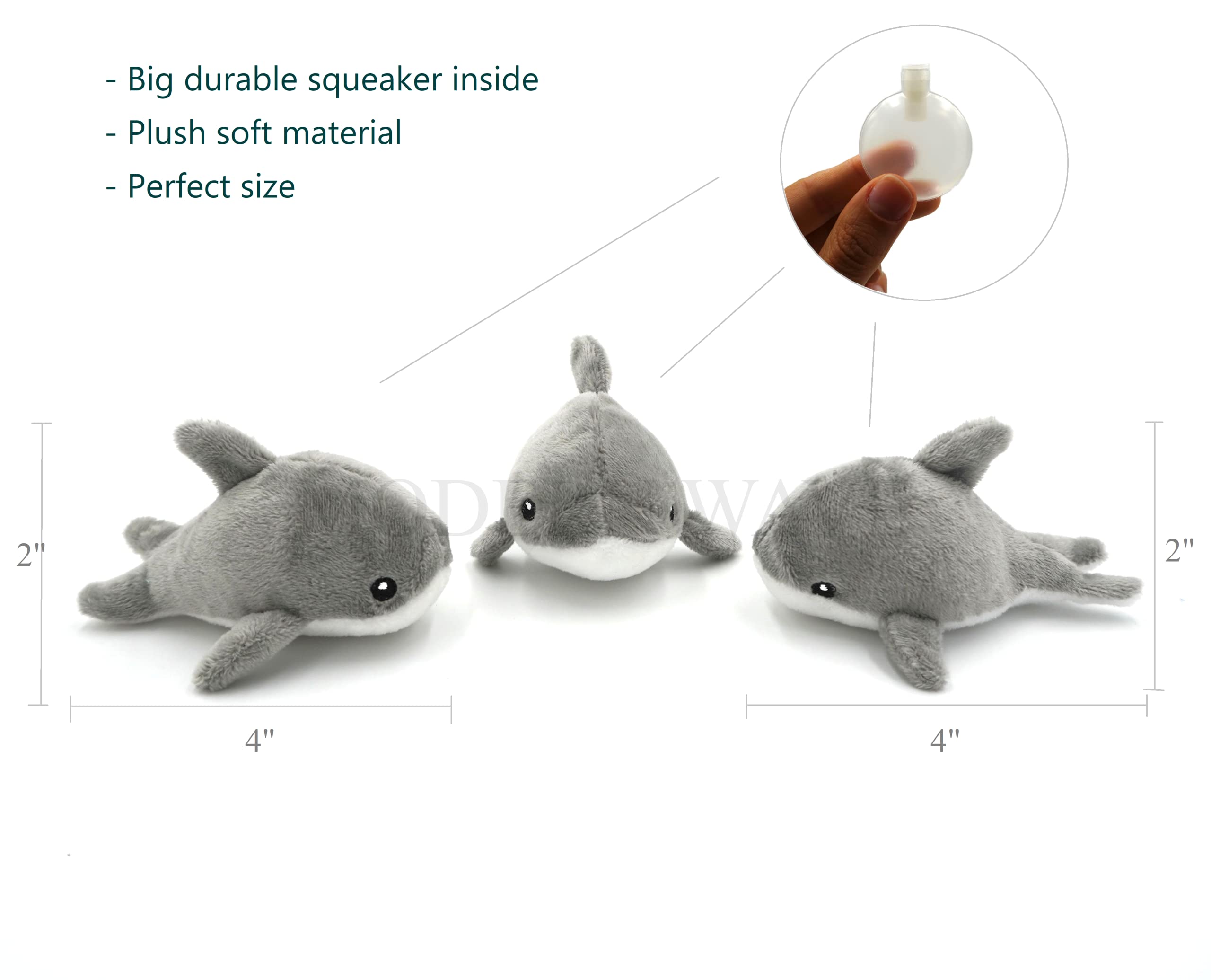 MODERN WAVE Dolphin squeaker inside for repeated toy interaction.