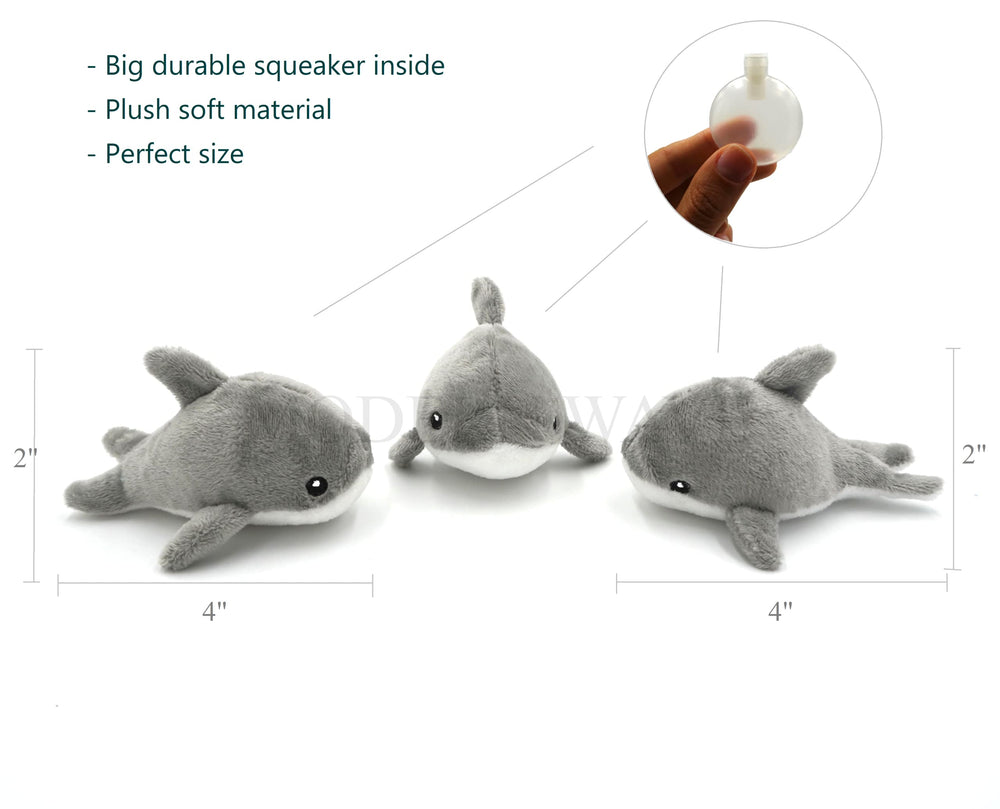 MODERN WAVE Dolphin squeaker inside for repeated toy interaction.