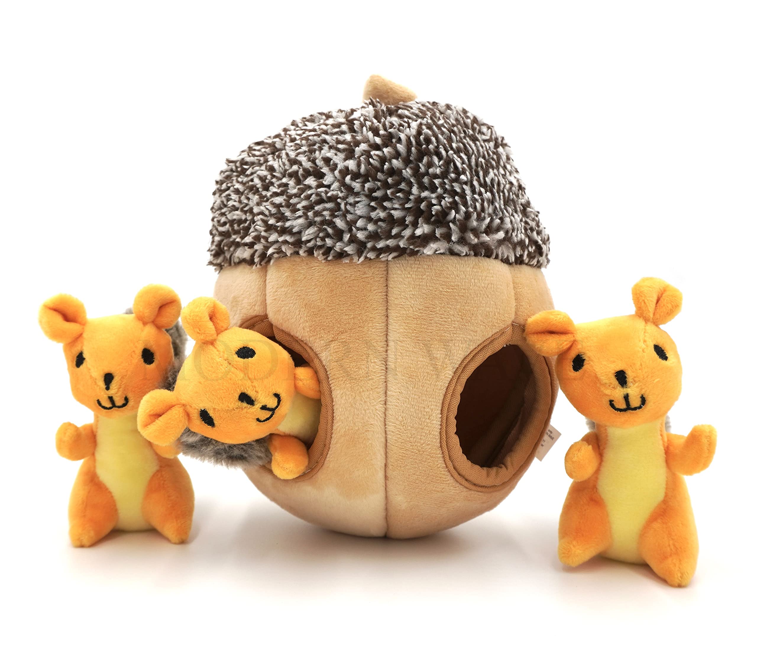 MODERN WAVE brown plush dog toy with durable fabric for rugged sessions
