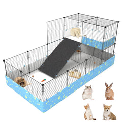 MODESLAB 2-story cage with tarp provides roomy, multi-level play space for small pets.