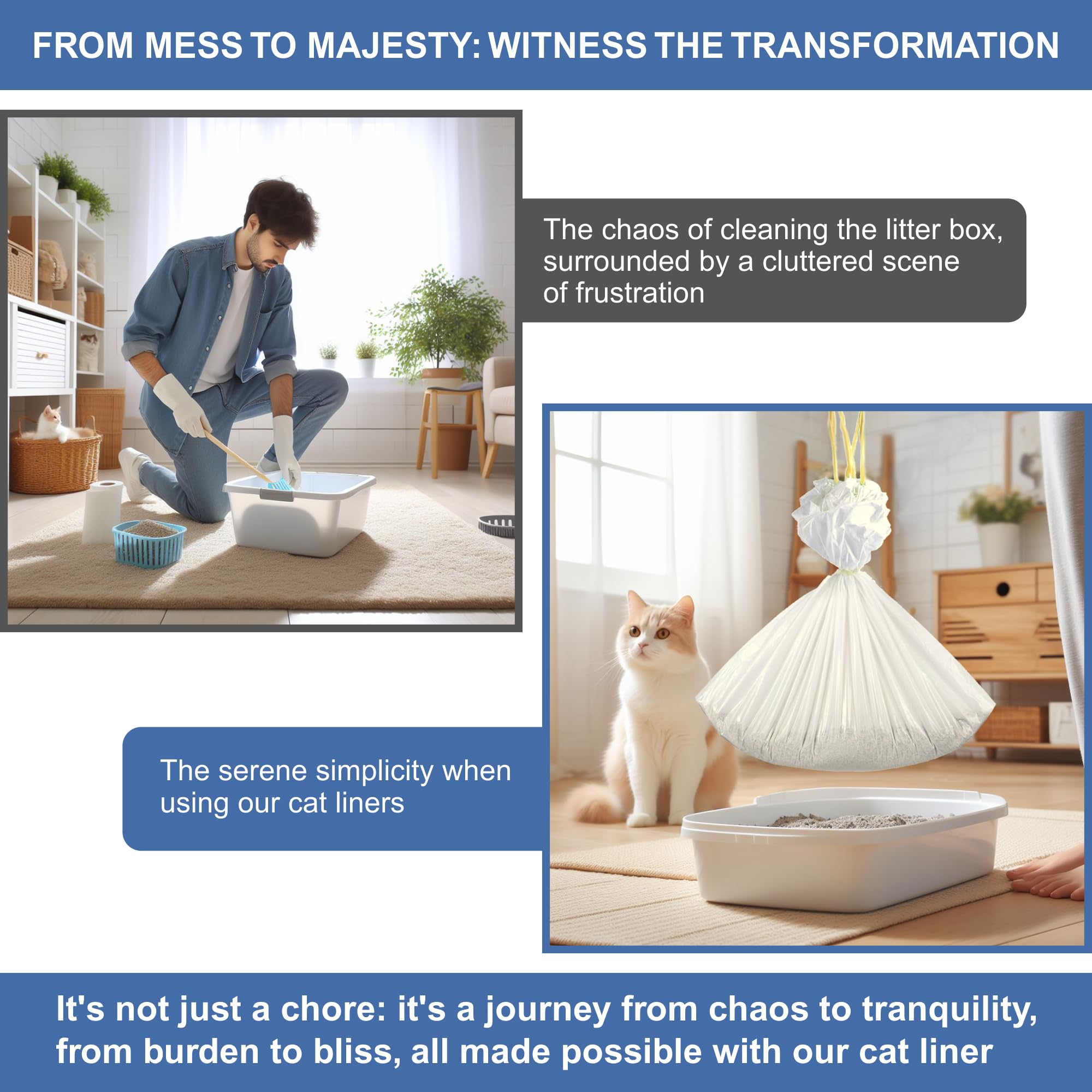 Modish Home Decor thick barrier liners maintain a hygienic litter area.