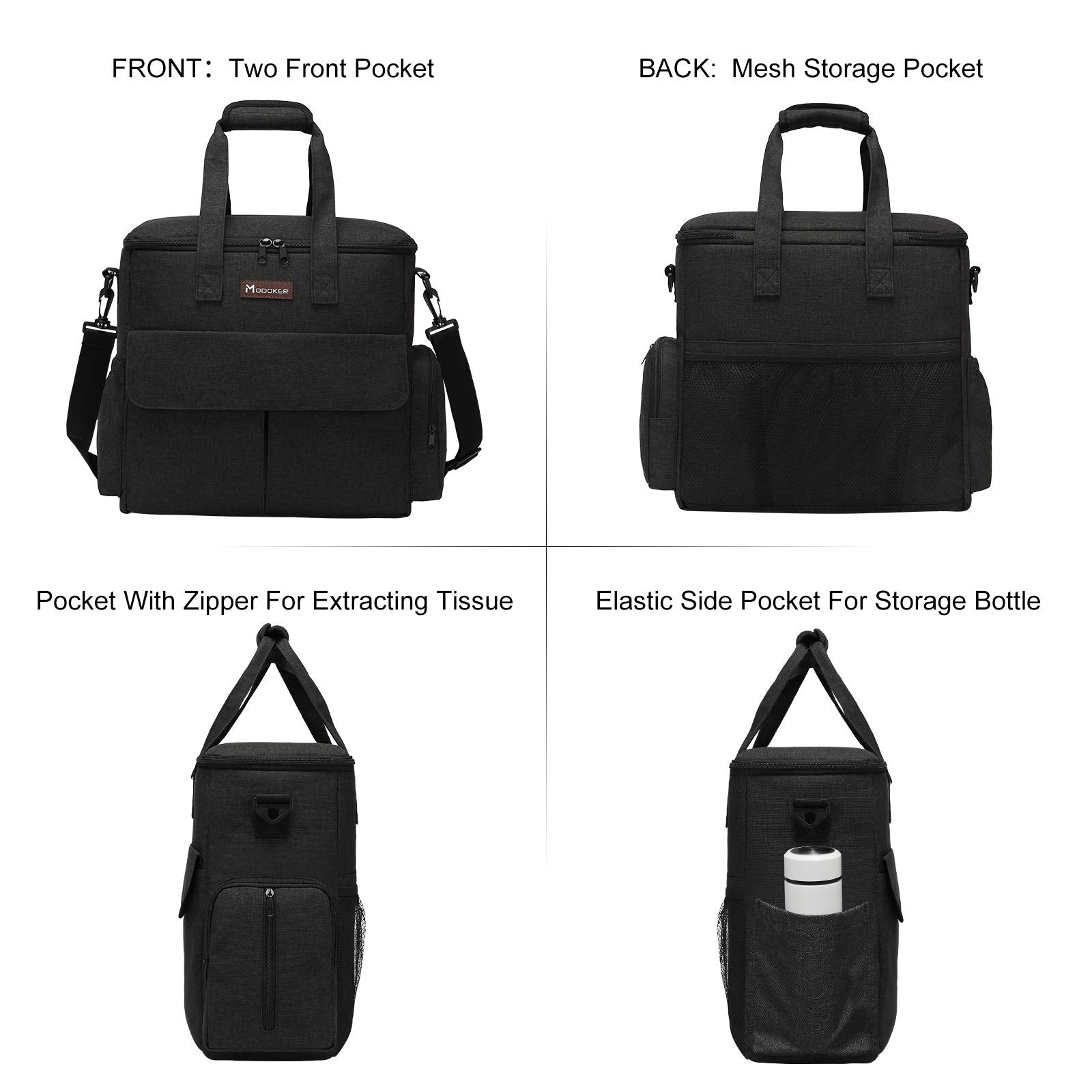 Modoker dog travel bag under-seat view highlights airline-friendly size for easy cabin storage.