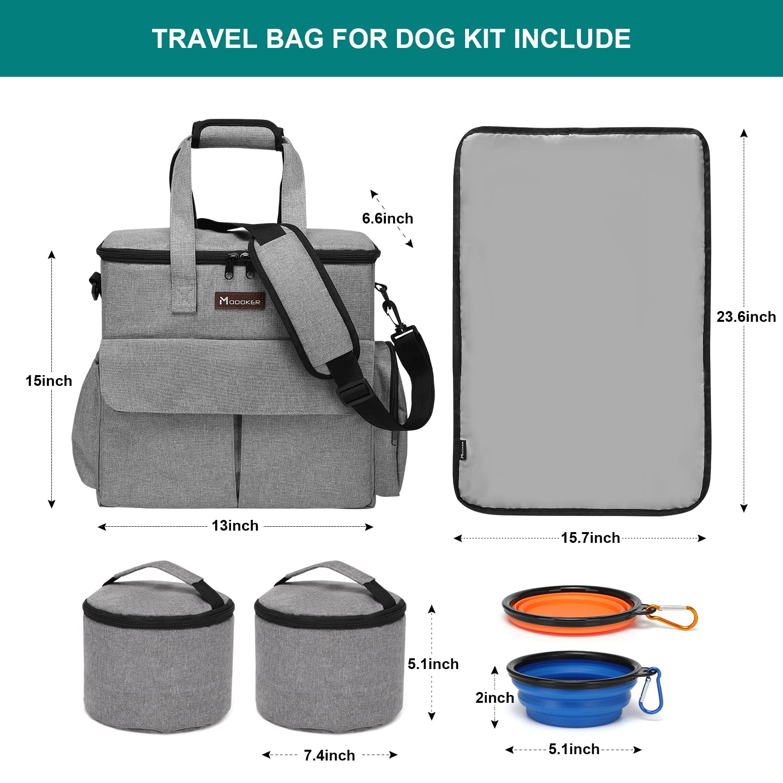 Modoker water-resistant placemat protects surfaces during pet meals.
