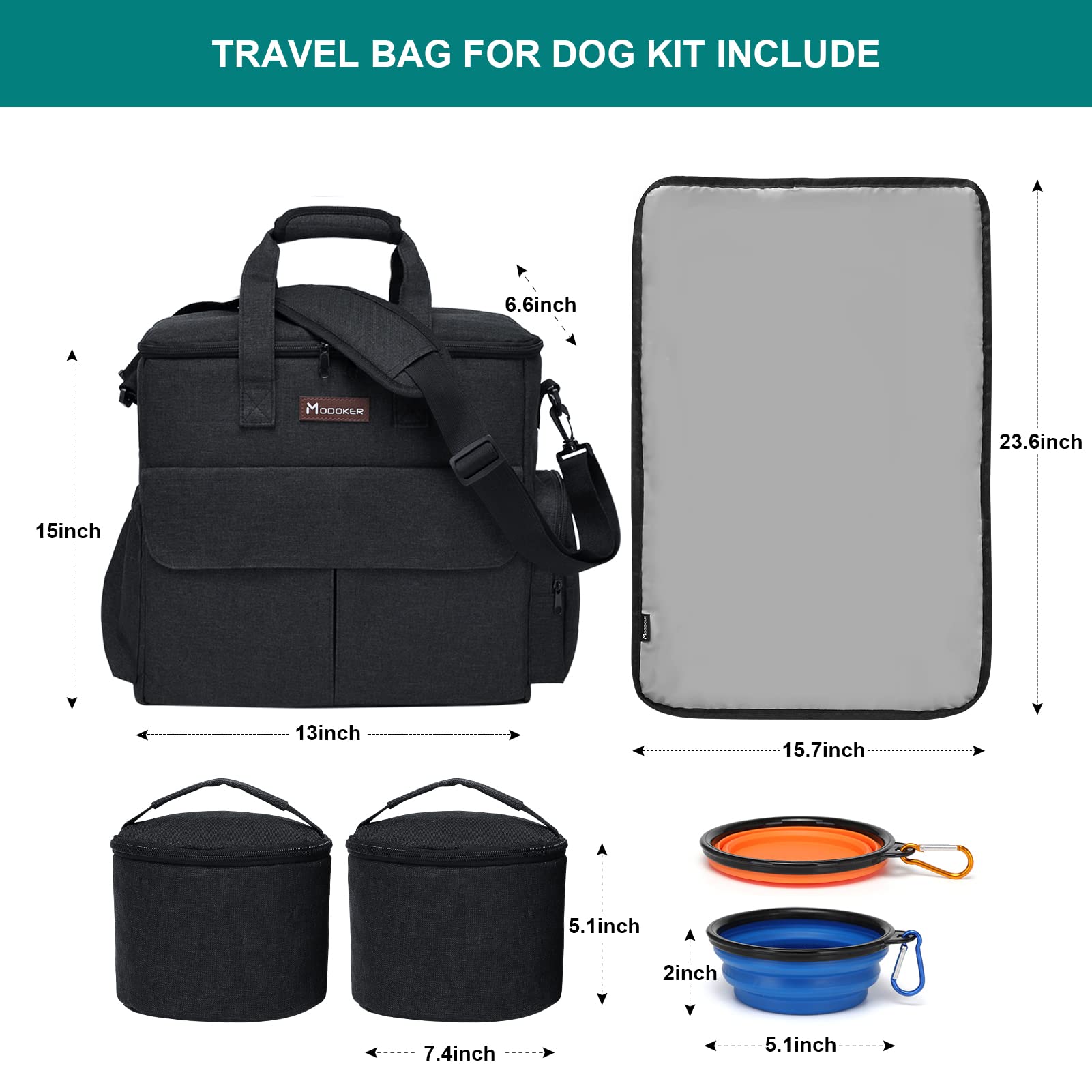 Modoker dog travel bowls silicone collapsible are dishwasher-safe for easy cleanup.