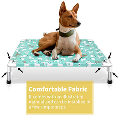 Modorki elevated bed supports up to 40 pounds for medium dogs.