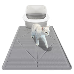 Mofason Cat Litter Mat waterproof surface traps litter and protects floors.