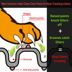 Mofason raised-points-litter-trapping design lifts litter from paws.