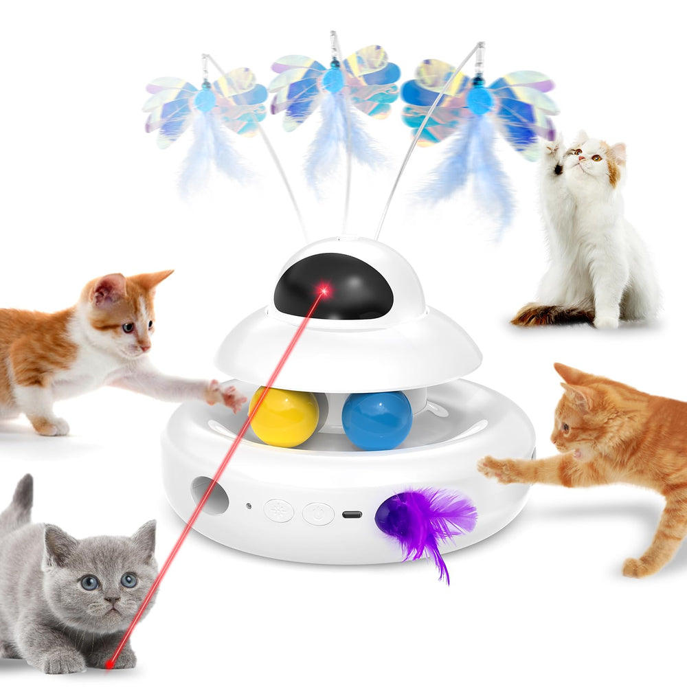 MOHAYA 4in1 butterfly toy engaging indoor cat in fluttering play