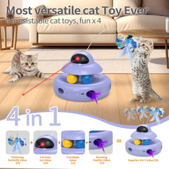 MOHAYA 4-in-1 cat toy with feather bursts triggers hunting curiosity.