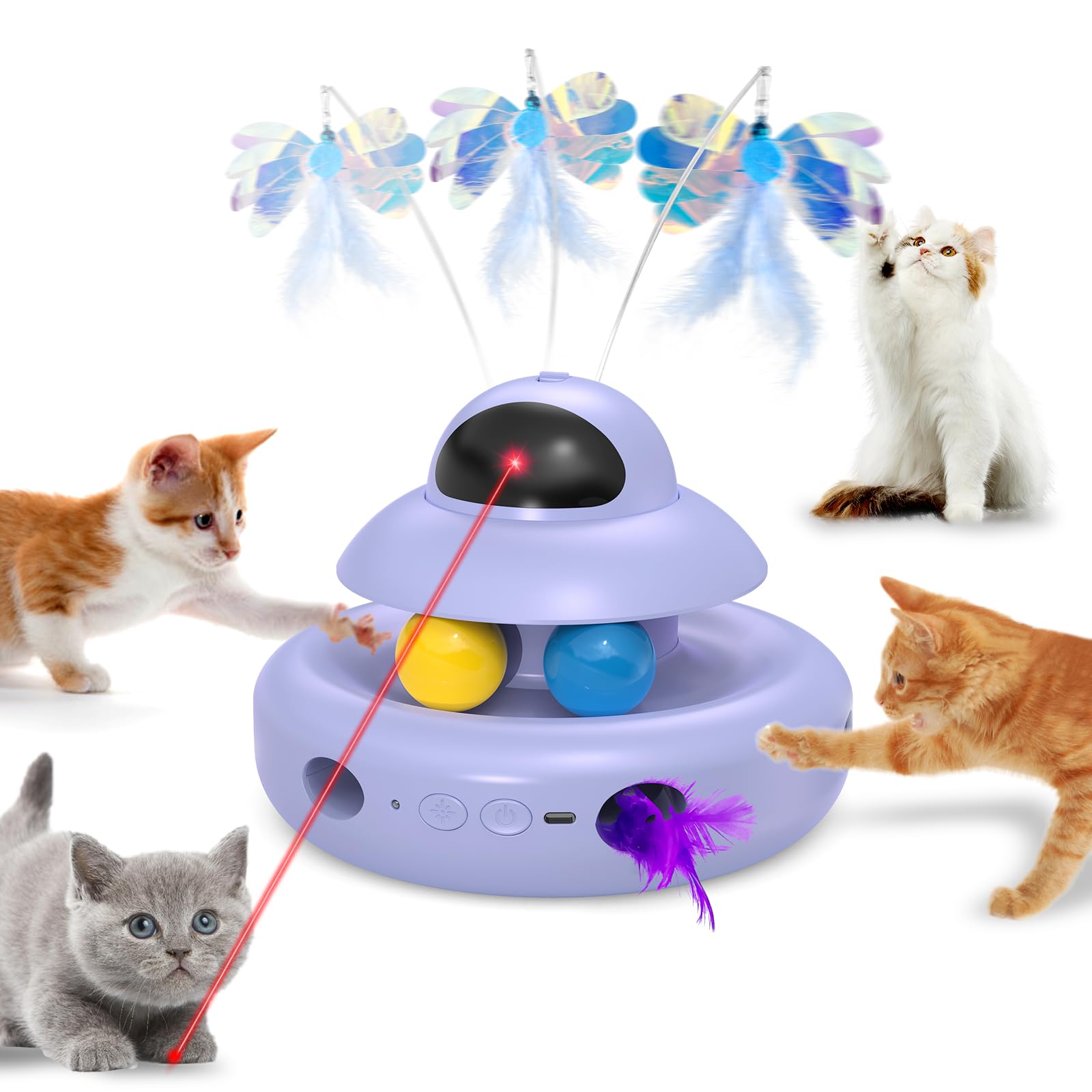 MOHAYA 4-in-1 cat toy with flying butterfly sparks energetic indoor play.
