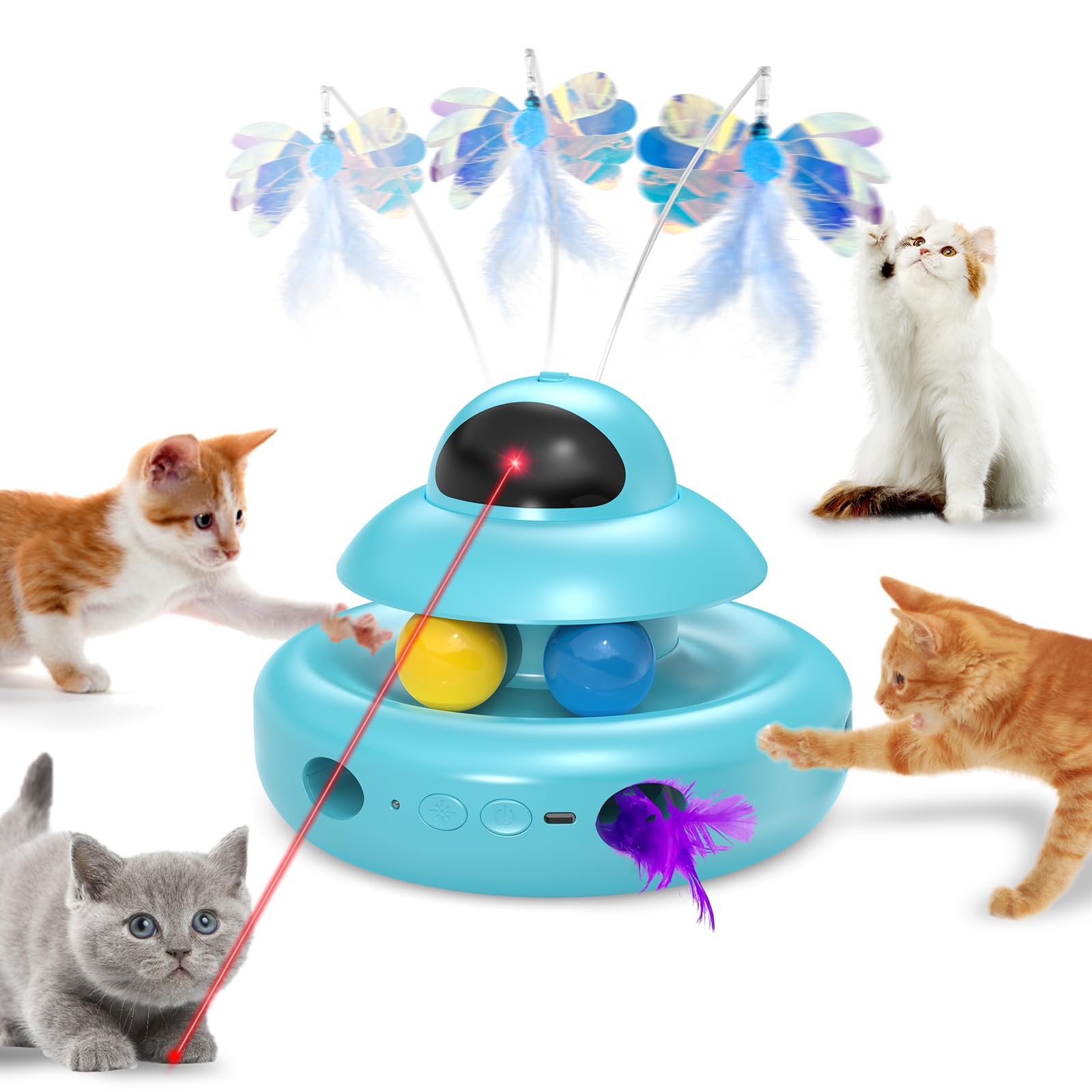 MOHAYA 4-in-1 cat toy in use for indoor play, showcasing multiple modes