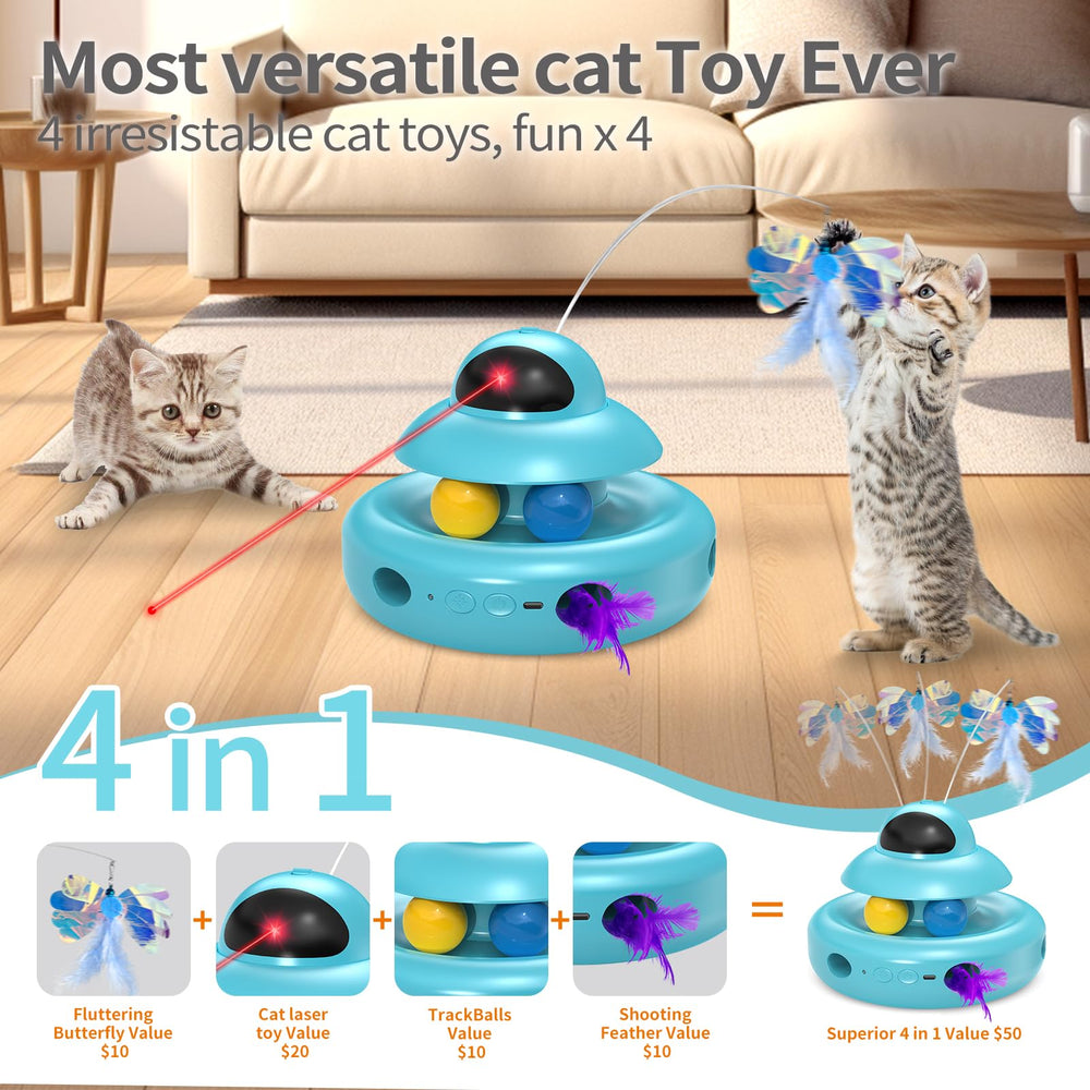 MOHAYA whack-a-mole game with feathered toys stimulating pounce