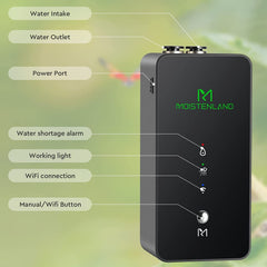 Moistenland Mister dual misting nozzles provide even coverage across habitats.