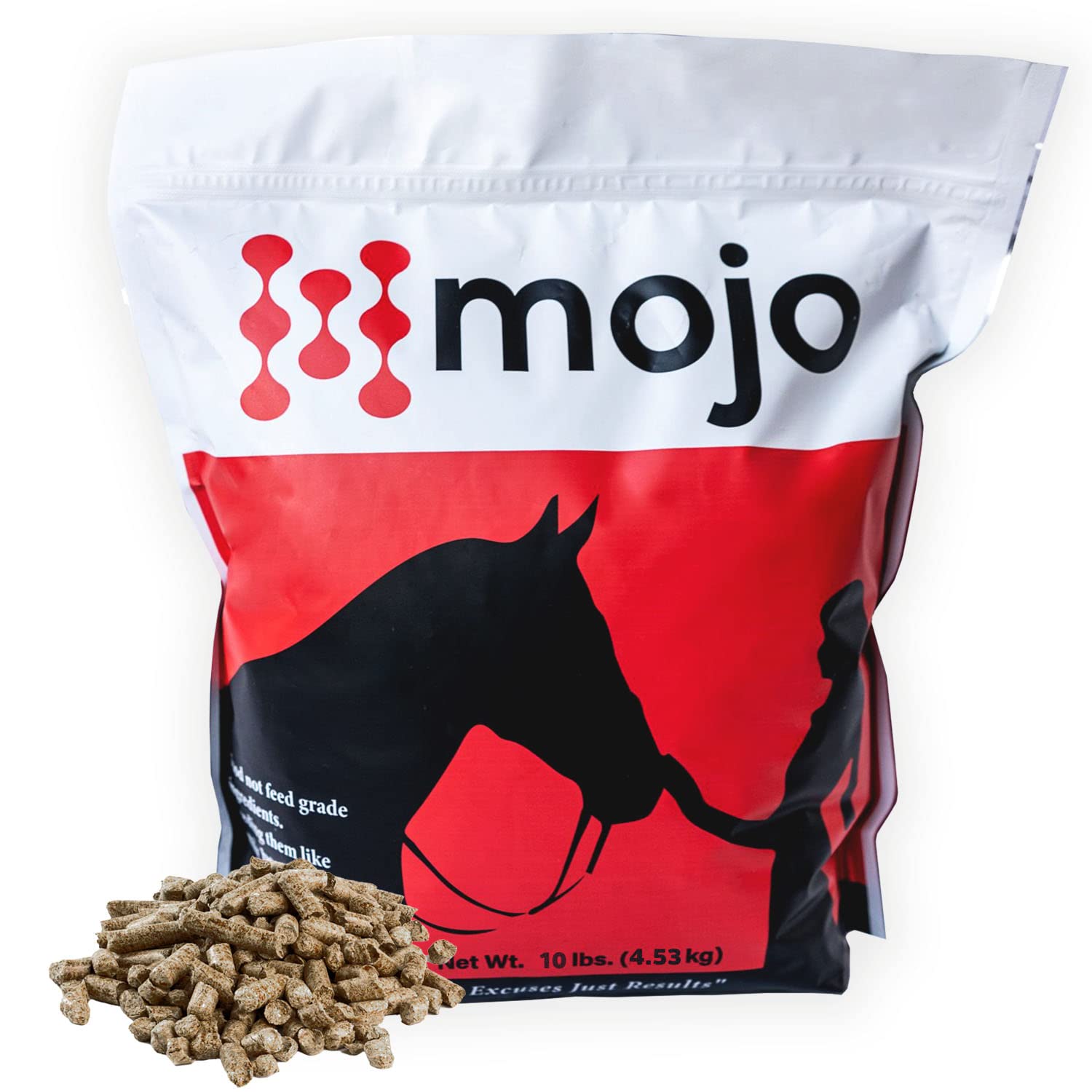 Mojo Joint pelleted supplement bag for easy daily feeding.