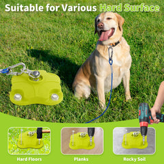 MOLANZ dog stake showing locking 20ft cable for secure outdoor use.