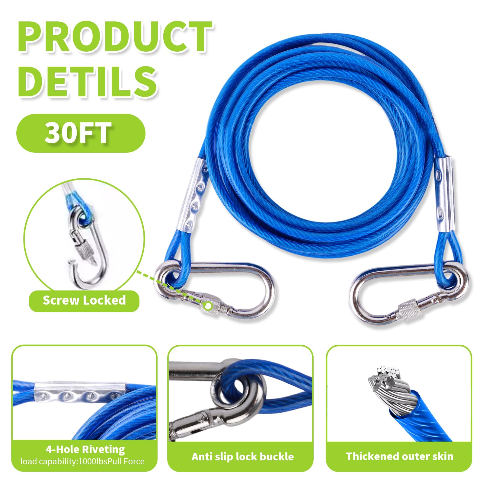 MOLANZ reinforced leash clips ensure secure tethering.