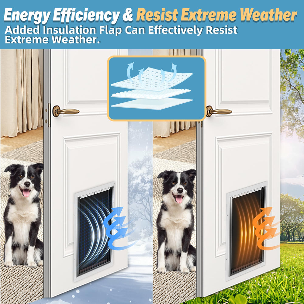 MOLYLY extreme weather insulated flap maintains indoor comfort.