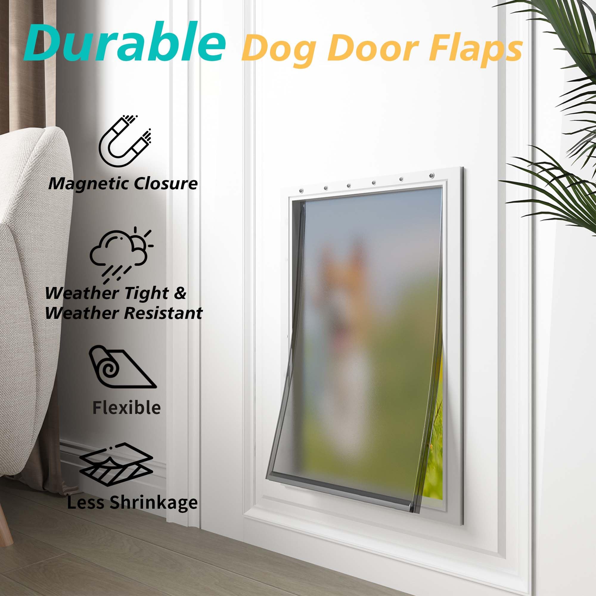 MOLYLY two-flap-packaged offering value and replacement convenience for large dog doors