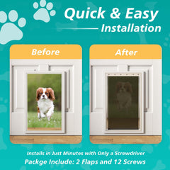 MOLYLY weather-resistant dog door flap protecting interior from wind and rain