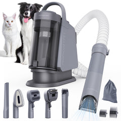 MomcozyPet FurEase vacuum captures shed hair during grooming for a cleaner home