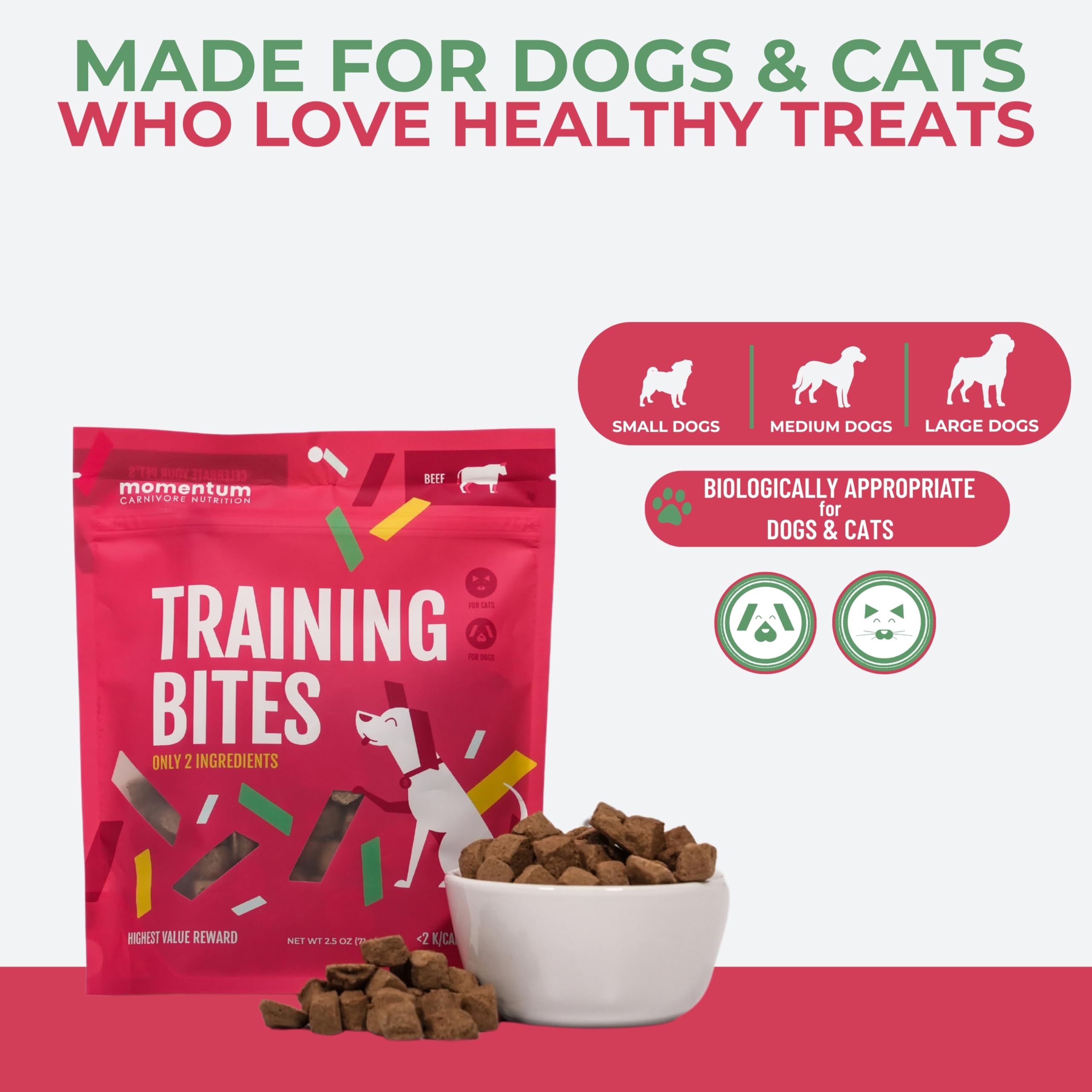 Momentum Carnivore Lightweight Training Treats ideal for quick rewards