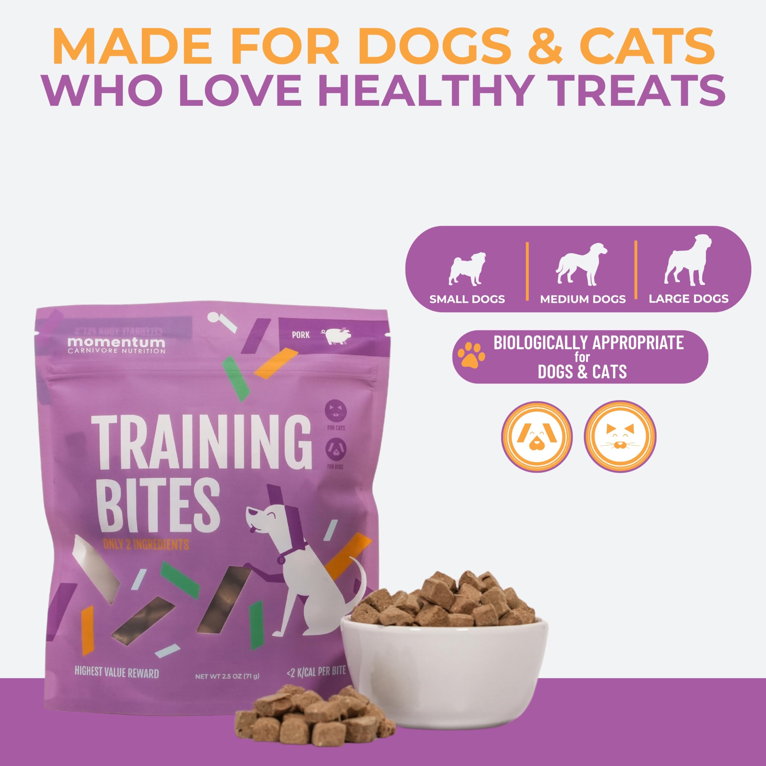 Freeze-dried pork preserves natural flavor and nutrients for tasty rewards.