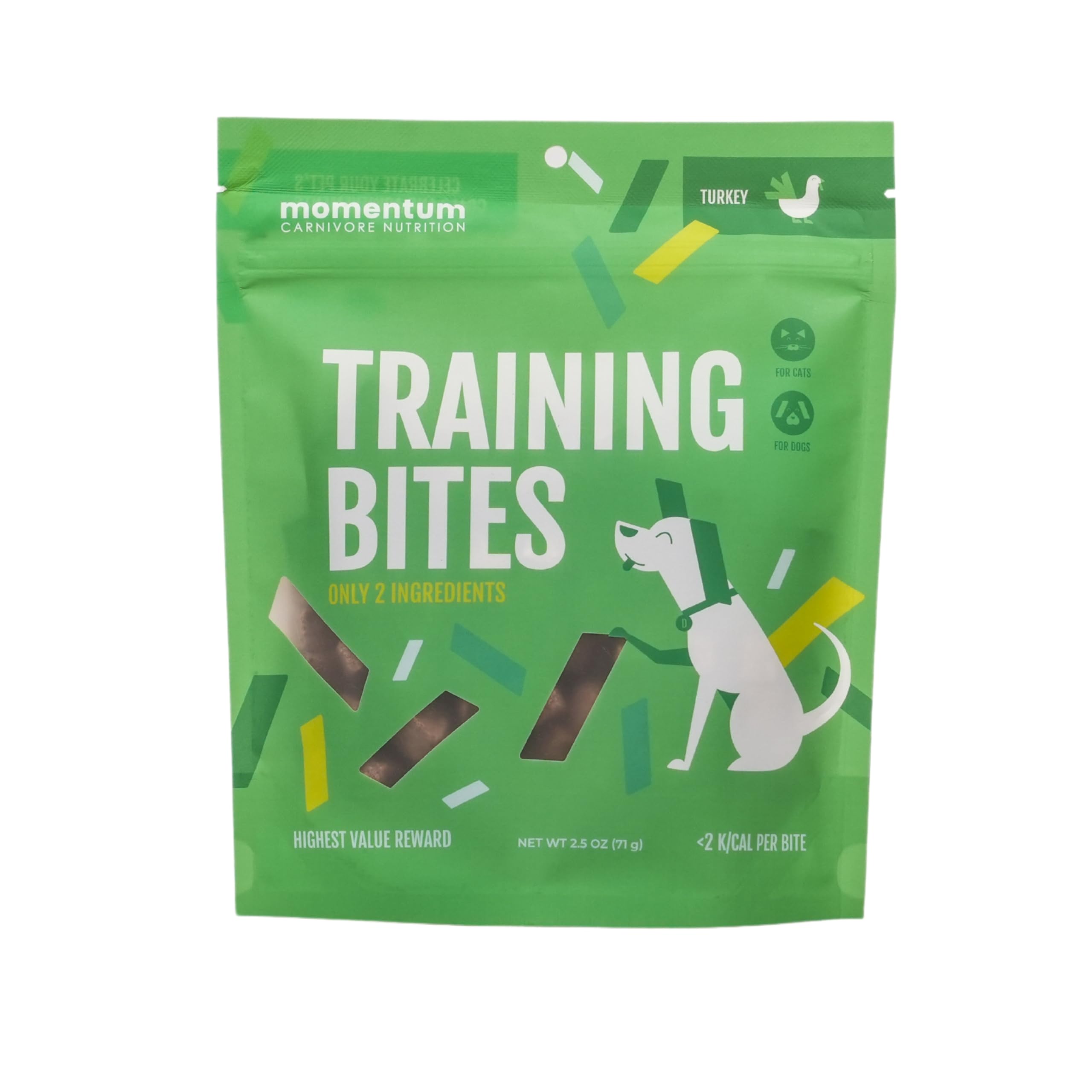 Momentum Carnivore Nutrition freeze-dried turkey training bites pack front for daily rewards