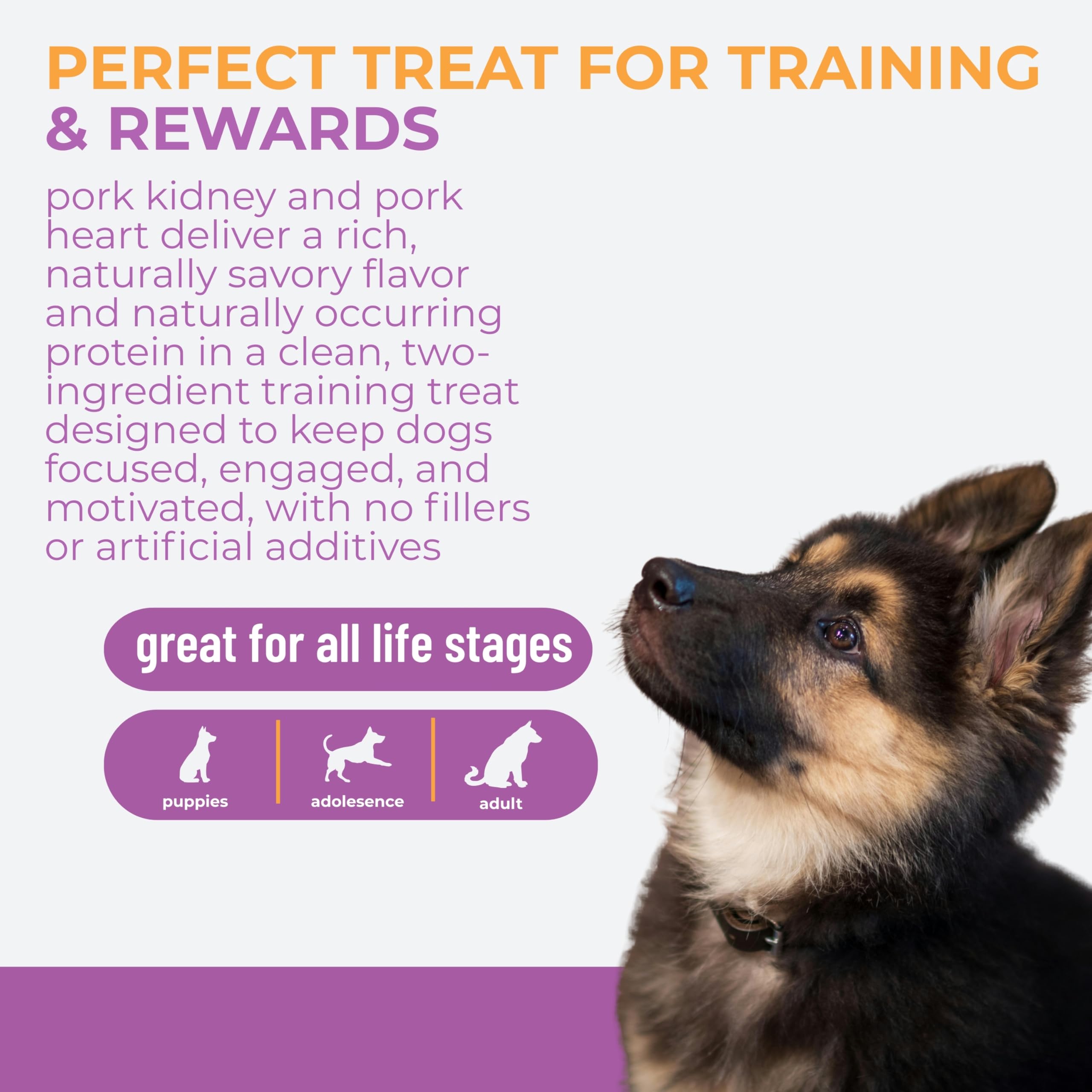 Fresh, resealable bag keeps treats fresh between training sessions.