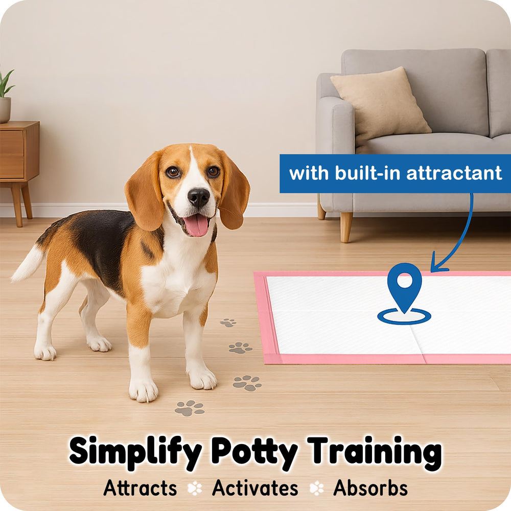 MoMoCo Pink Puppy Pads 23x23 ideal for indoor training and travel.
