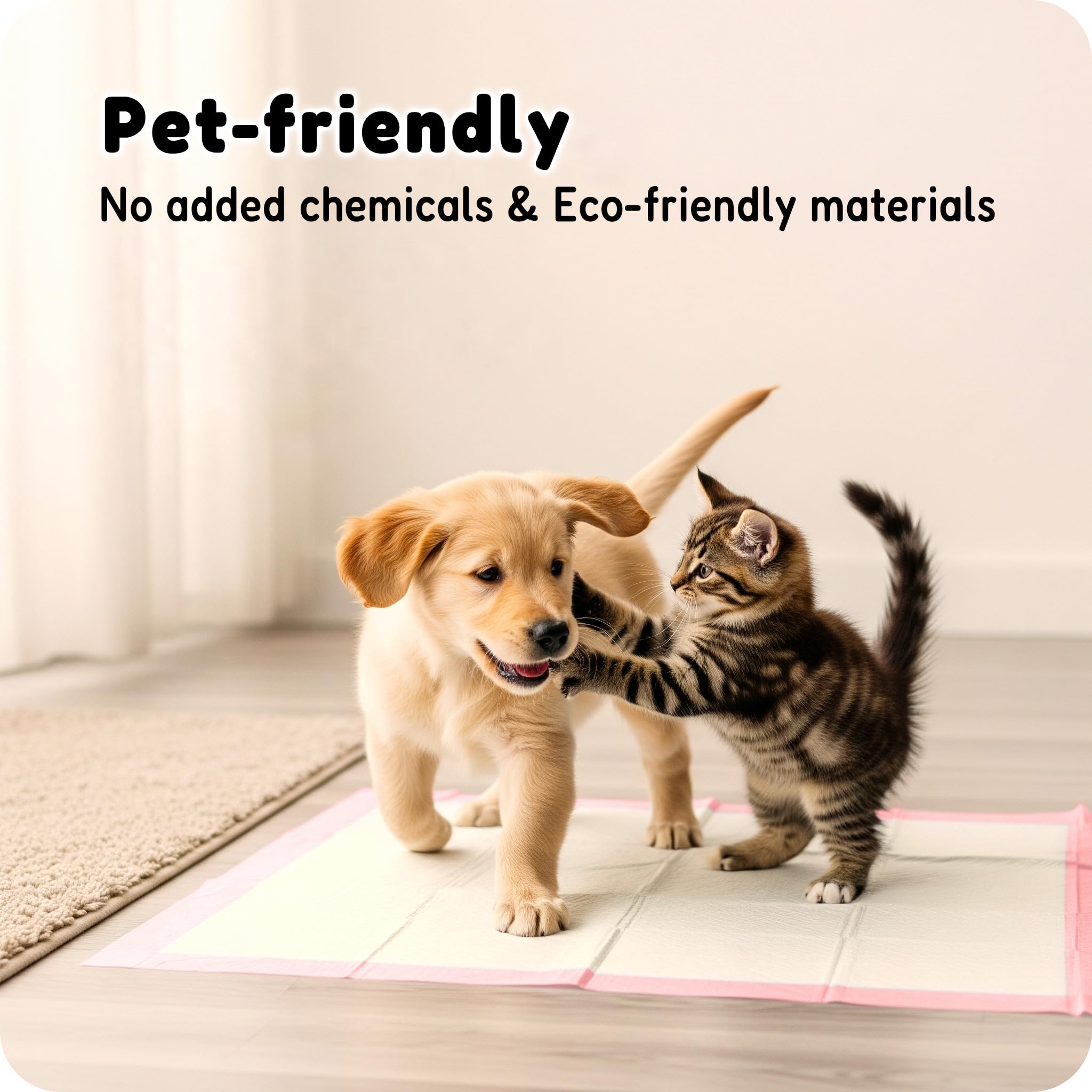 MoMoCo Pink Puppy Pads 23x23 100-count packaging for long-lasting protection.