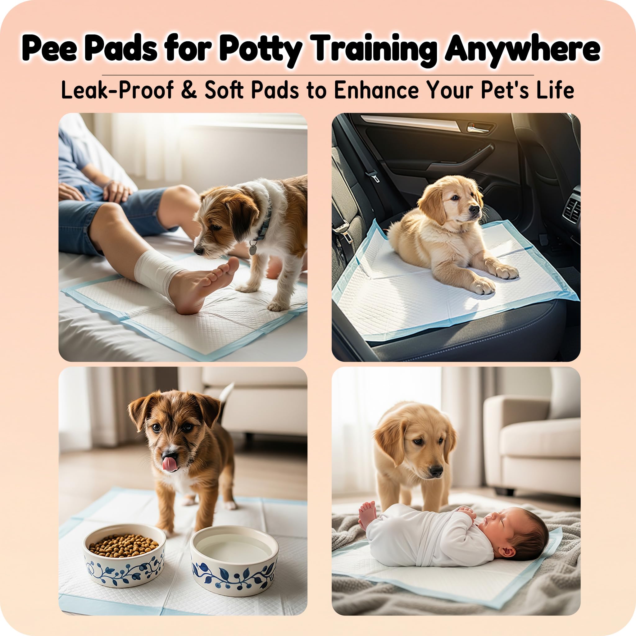 MoMoCo Pink Puppy Pads 23x23 suitable for senior dogs and incontinence needs.