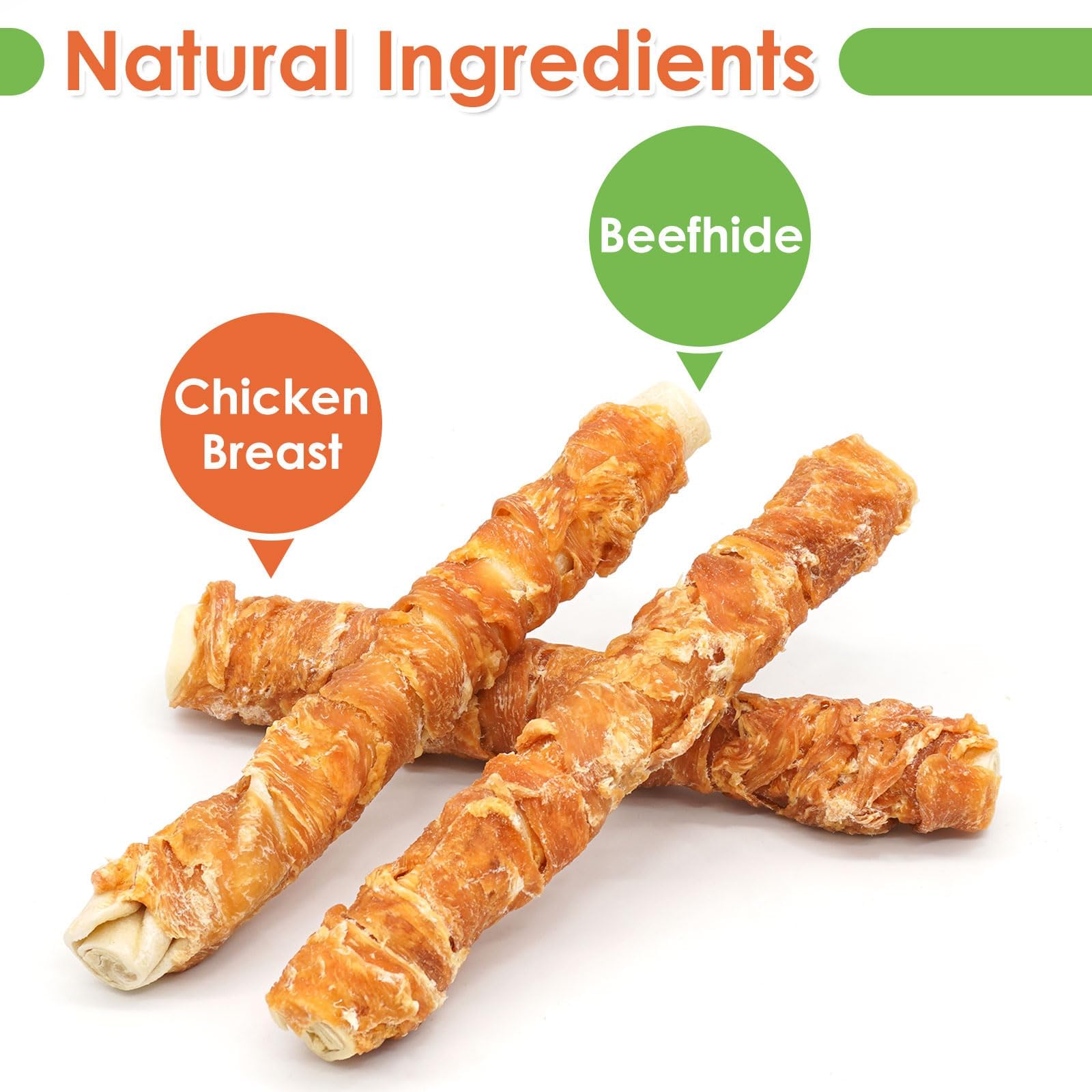 MON2SUN real chicken breast wrapped around rawhide delivers natural flavor experience.