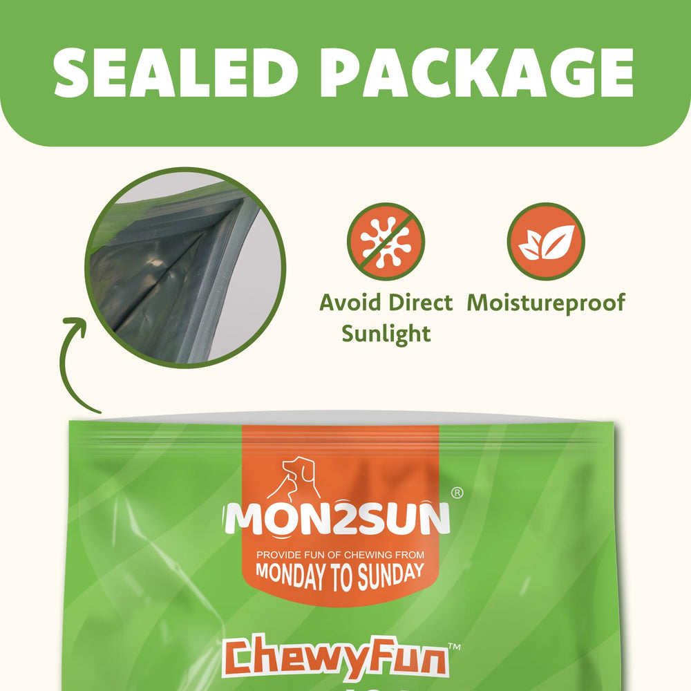 MON2SUN calcium-wrapped bone chew aimed at supported oral chewing care.