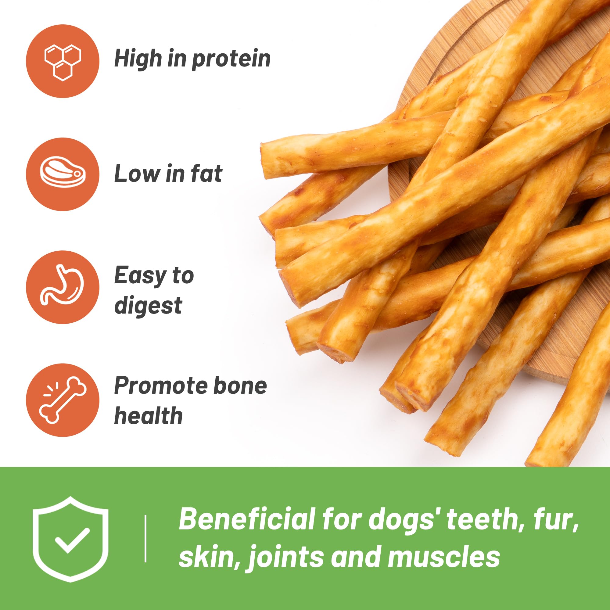 Dog chewing MON2SUN Chicken Collagen Sticks during playtime