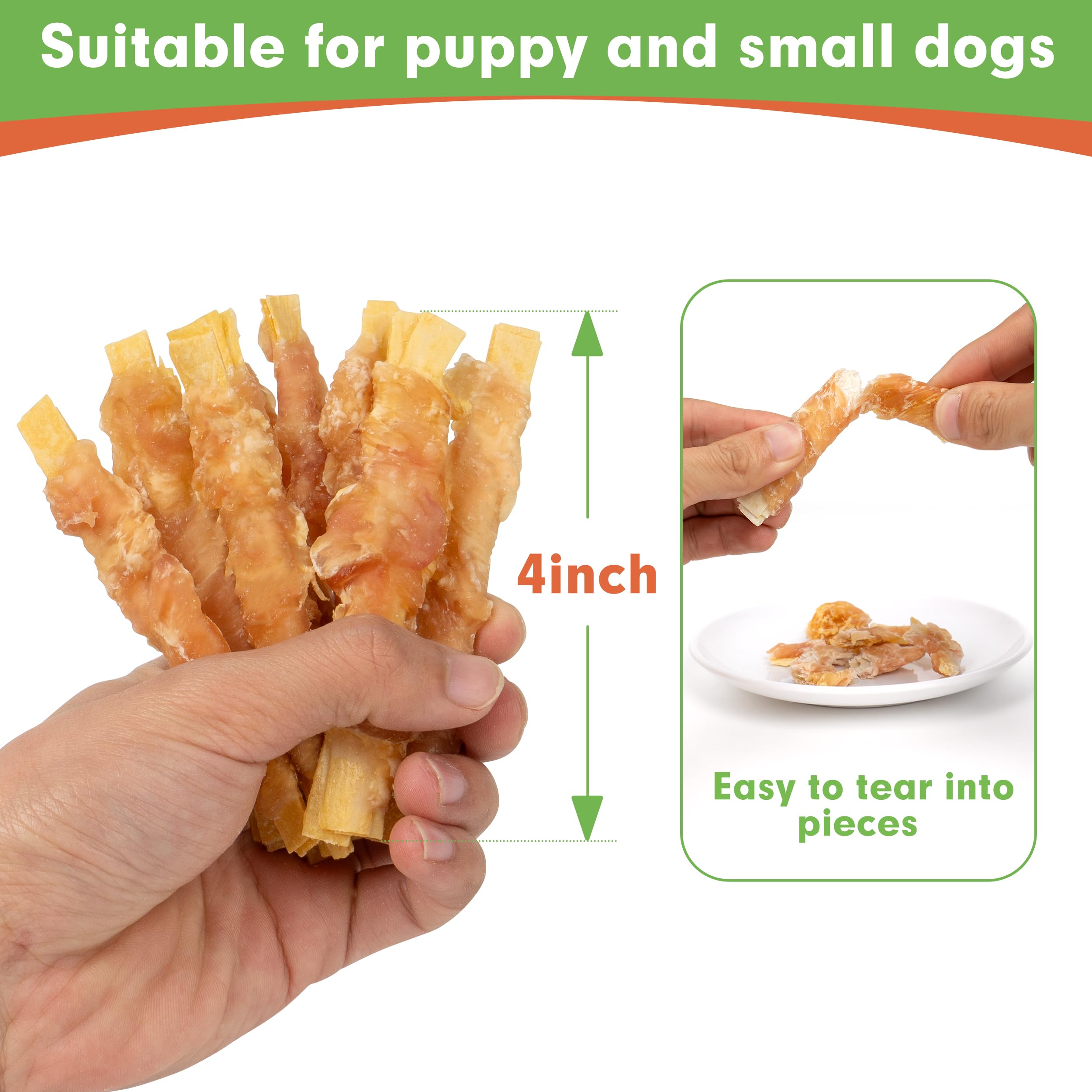 MON2SUN chicken wrapped cod fillet 4 inch portions for small dogs