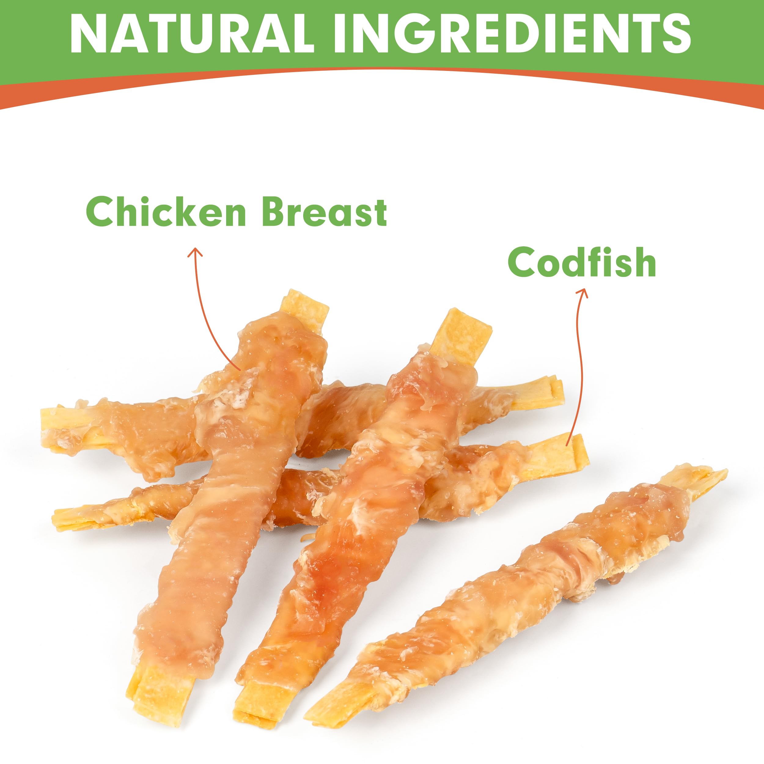MON2SUN chicken-wrapped cod fillets provide a tasty training reward.