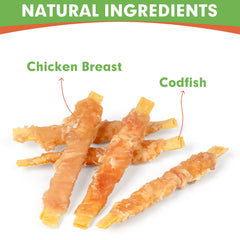 MON2SUN chicken-wrapped cod fillets provide a tasty training reward.