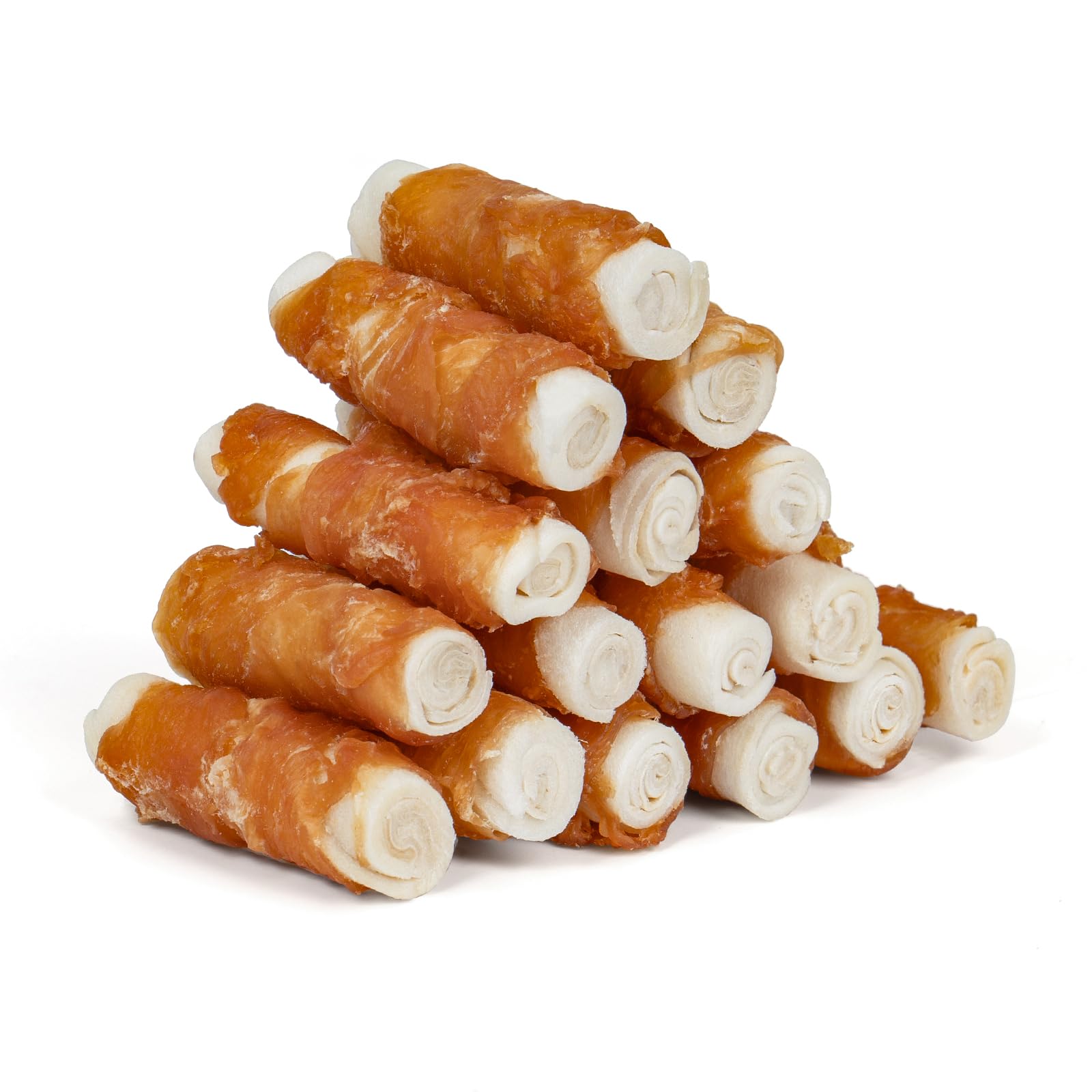 MON2SUN chicken wrapped rawhide rolls package for small dogs, ideal for training rewards.