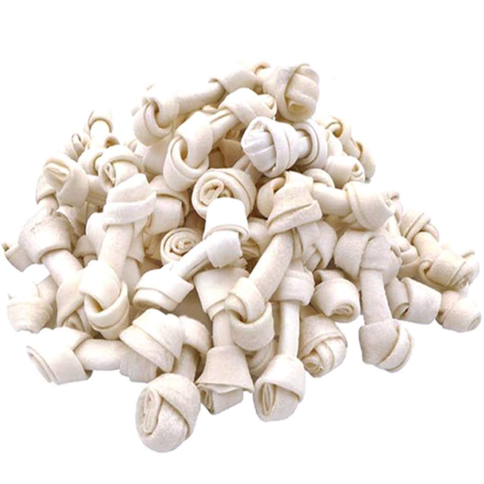 MON2SUN dog rawhide knot bone 2.5 inch for small dogs provides satisfying chew.