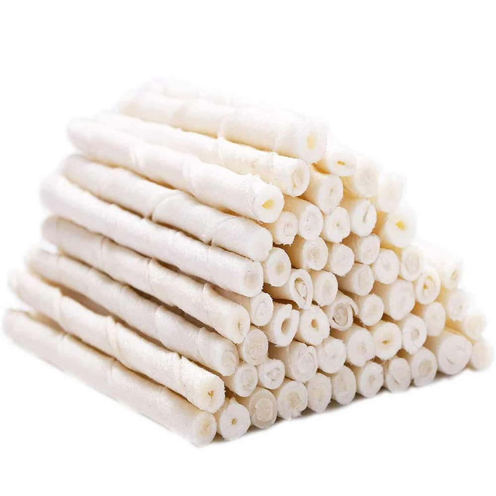 MON2SUN rawhide twist stick 5-inch pack for puppies and small dogs, satisfying chewing.