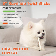 MON2SUN rawhide 5-inch chew for puppies promotes joyful chewing.