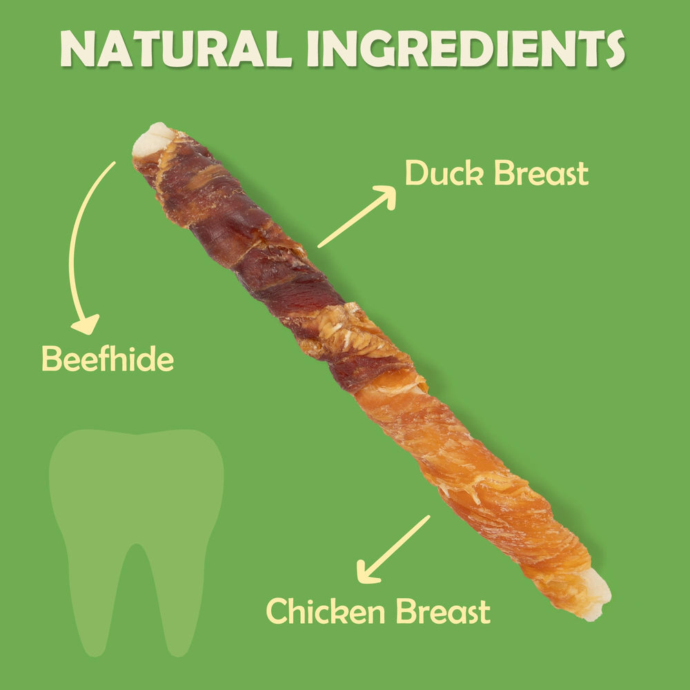 MON2SUN small-dog serving image highlights the 5-inch chew length.