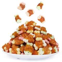 MON2SUN dog treats package showing mini chicken-wrapped biscuits for training rewards.