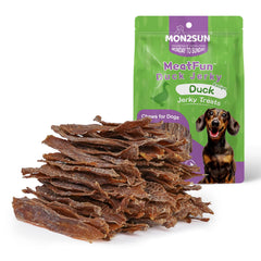 MON2SUN duck jerky pack close-up, ideal for training rewards.