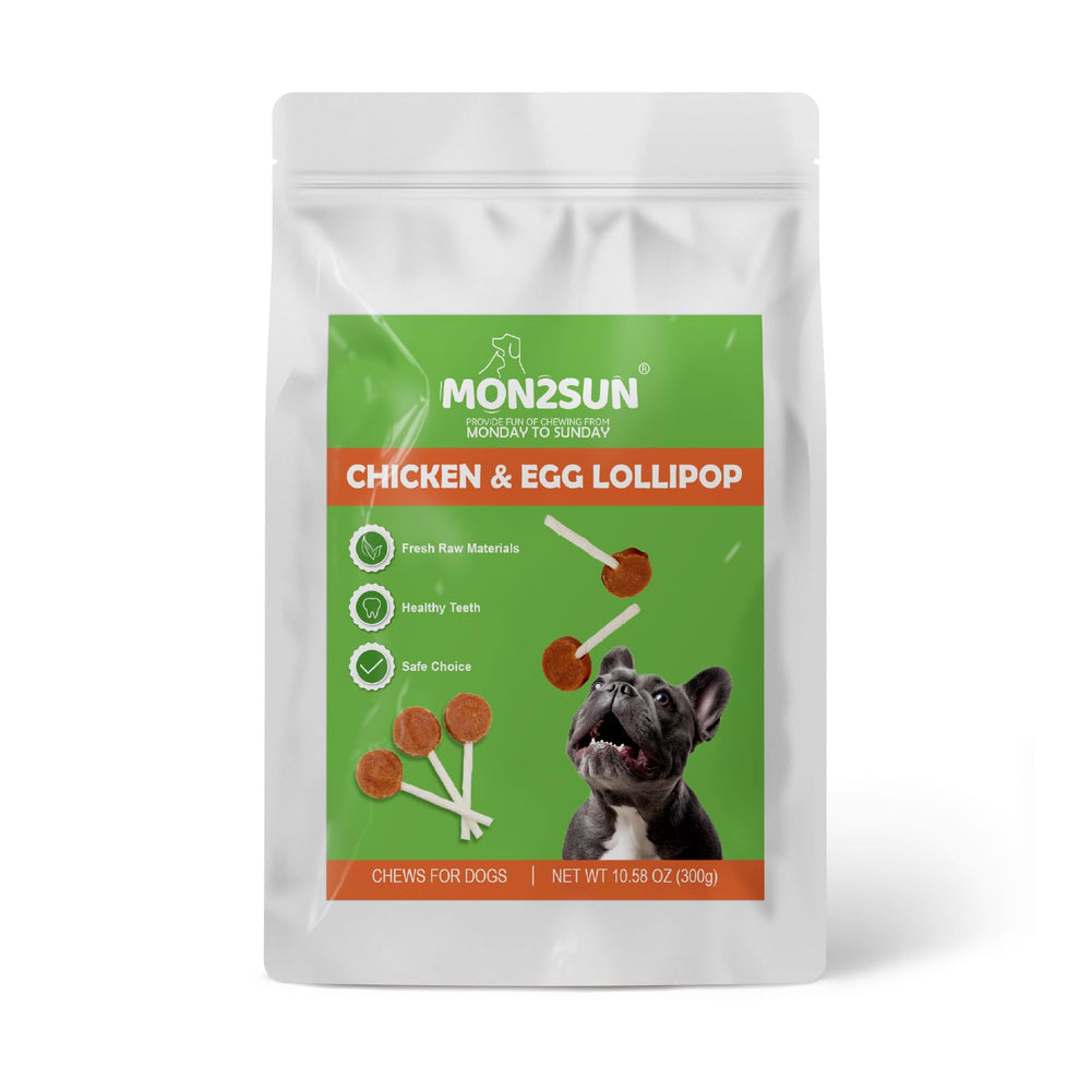 Close-up of chewy texture of MON2SUN Lollipop Treats suitable for daily chewing.