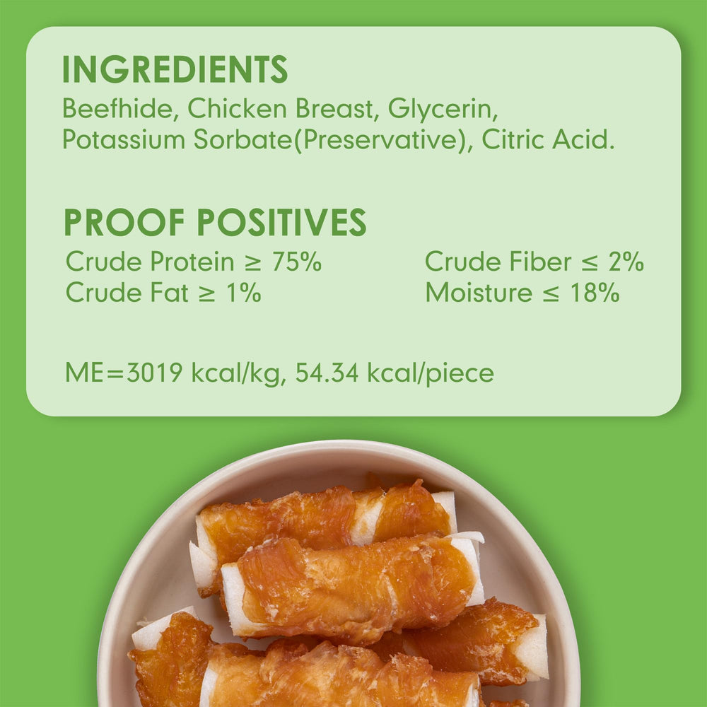 MON2SUN natural chicken-wrap chew with simple ingredients